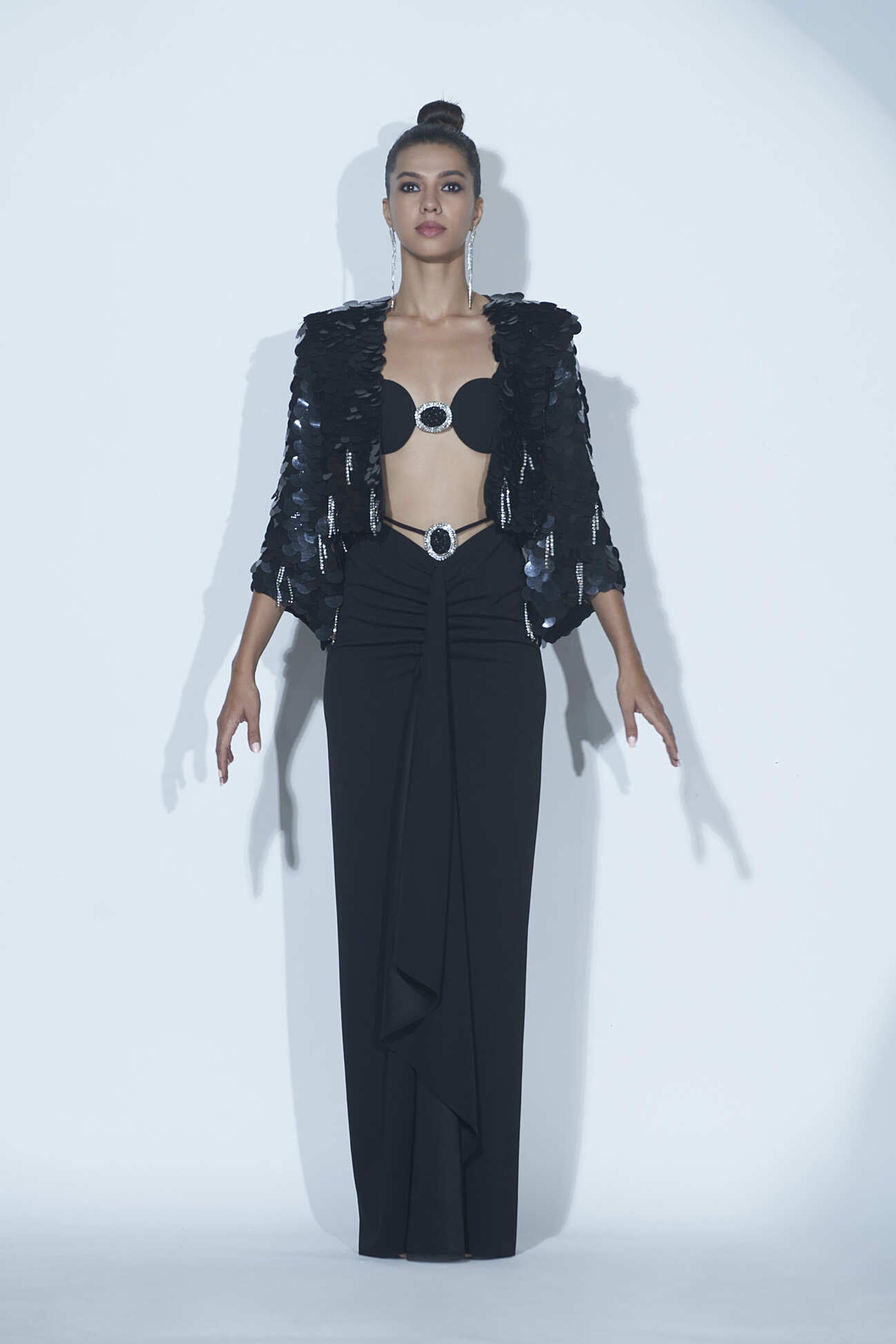 LYRA Draped Skirt & Jacket Set