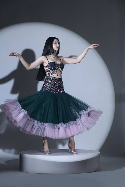 YANA Skirt and Corset Bustier Set